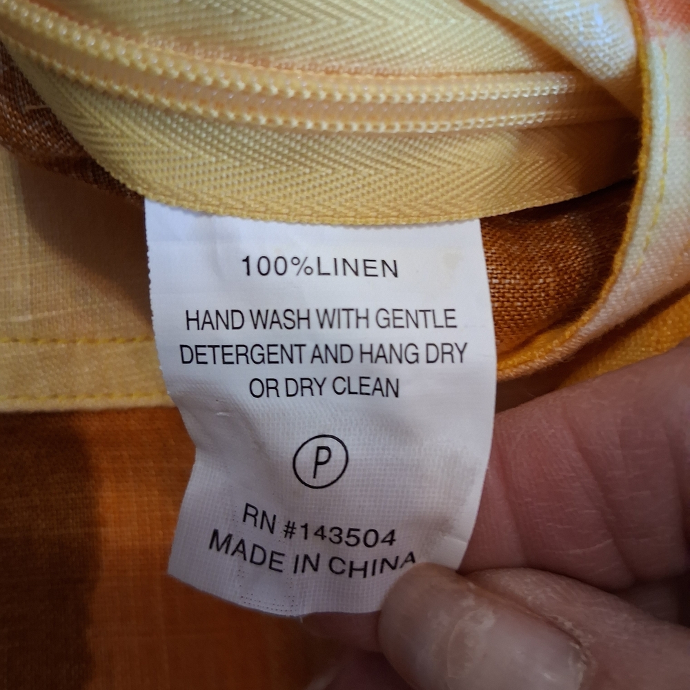 Marie Oliver Striped Midi Skirt Linen Blend Yellow Orange Summer Boho Size 4 - Picture 7 of 12